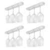 AQJUNONG 4 Pack Wine Glass Rack, No Drilling Under Cabinet Stemware Rack Organizer Hanger for Bar and Kitchen Cabinet (Classic White) view 1