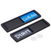 MECCANIXITY Dishwasher Magnet Clean Dirty Sign Black Framed Rectangle Blue-Gray,Optional Gum,Magnetic for Dishwasher Kitchen Accessories Indication view 1