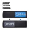 MECCANIXITY Dishwasher Magnet Clean Dirty Sign Black Framed Rectangle Blue-Gray,Optional Gum,Magnetic for Dishwasher Kitchen Accessories Indication view 3