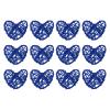 MECCANIXITY 12Pcs Heart Shaped Rattan Ball Vase Filler Natural Rattan for Valentine's Day Decoration Wedding Home Decoration Dark Blue 2 in view 1