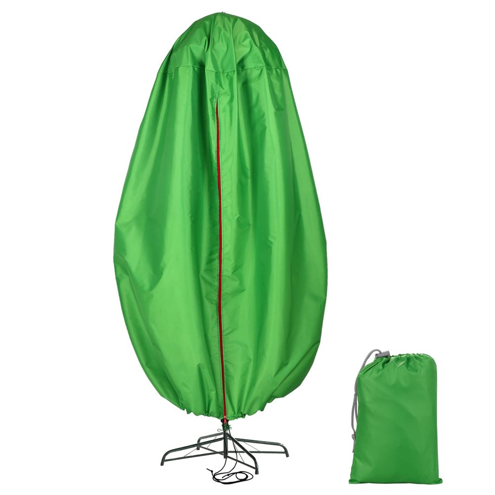 Upright Christmas Tree Storage Bag, Holiday Tree Cover for Christmas Trees or Topiary Trees with Drawstring Zipper and Carry Handles Vertical Xmas Storage Bag Containers(Green 89x190cm)