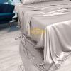 Bedify Bedding 100% Pure Silk Satin Duvet with Fitted Set 4 Pcs Silk Fitted Sheet 15" Deep Pocket Silk Duvet Cover Pillowcases Soft Silk Sheets|Wrinkle Free Fade Resistant(Ivory,King) view 2