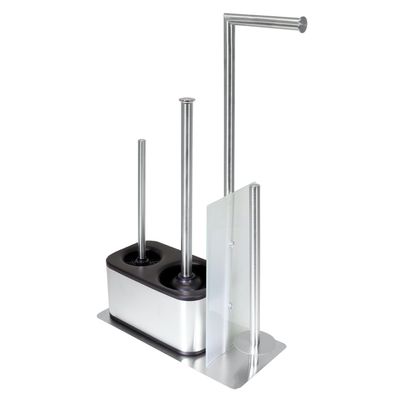 Blue Donuts Modern Bath Set for Bathroom Organization, All in One Toilet Brush, Toilet Plunger, Toilet Paper Holder Stand and Toilet Tissue Paper Storage All in One Combo.