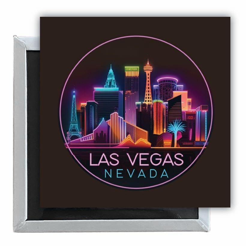 Las Vegas Nevada Design E Souvenir 2.5 x 2.5-Inch Fridge Magnet 2-Pack
