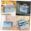 Hemoton Box Medicine Case Organizer Container Medicine Storage Tin Carrying Case Portable Kit Vanity Makeup Holder Travel Pp Handle Cabinet view 3