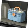Hemoton Box Medicine Case Organizer Container Medicine Storage Tin Carrying Case Portable Kit Vanity Makeup Holder Travel Pp Handle Cabinet view 4