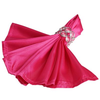 60 pcs 20-Inch Fuchsia Satin Dinner Napkins for Wedding Reception Catering Events Restaurant Kitchen Home Decoration