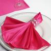 60 pcs 20-Inch Fuchsia Satin Dinner Napkins for Wedding Reception Catering Events Restaurant Kitchen Home Decoration view 3