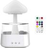 XMHSSFF Mushroom Humidifier,2-in-1 450ml Cloud Water Drip Humidifier and Essential Oil Diffuser with 7 Colors Lights,Snuggling Cloud Diffuser with Rain,Suitable for Bedroom Home Office,White view 1
