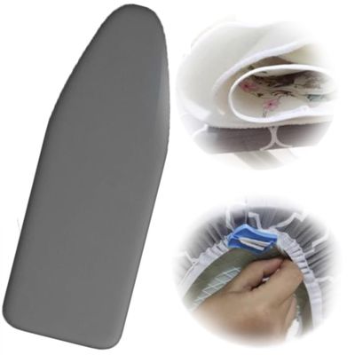 NILZA Iron Pad 48"x15" 43"x13" Ironing Board Covers with Padding Standard Size, Ironing Board Cover Scorch Resistant Ironing Board Cover and Pad, 2 Layers (Color : Black, Size : 48"x15"(120x38cm))
