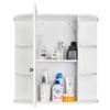White Bathroom Wall Cabinet Over The Toilet, Hanging Wall Mounted Storage Medicine Cabinet with Shelf Door Mirror Storage Organizer Bathroom Cabinet 60 x 16.5 x 58cm L x W x H view 1