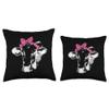 Cow Bow Farmer Wife Farm Animals Farmer Gifts Bow Wife Farm Animals Farmer Cute Cows Lover Throw Pillow, 16x16, Multicolor view 3