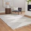 Unique Loom Chindi Cotton Collection Area Rug - Briah (3' 3" x 5' 1" Rectangle, White/ Black) view 3