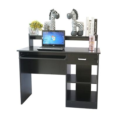 Black Desks Workstations 110cm Office Desk Computer Workstations Computer Desk with Keyboard Tray Home Office Desks Writting Desk with Drawer 110 x 50 x 95cm(L x W x H)