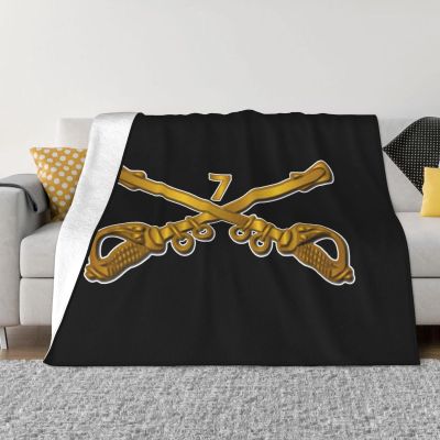 7th Cavalry Branch Wo Txt Cozy Up with Our Ultra-Soft Fleece Blanket - Perfect for Home and Travel 60"x50"