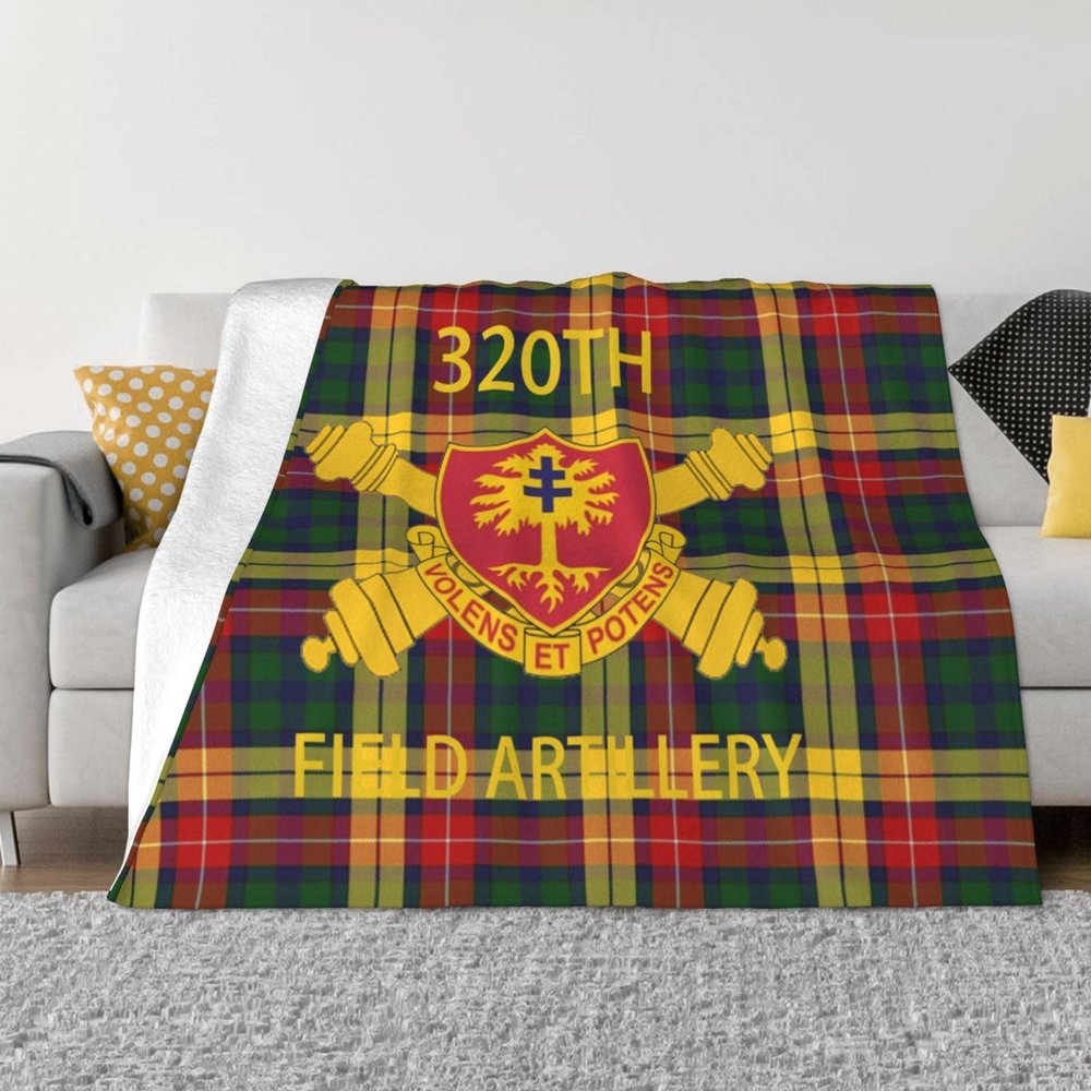 320th Field Cozy Up with Our Ultra-Soft Fleece Blanket - Perfect for Home and Travel 60"x50"