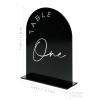 Black Arch Wedding Table Numbers 1-25 with Stands, 5x7 Inch Black Acrylic Arch Sign with Holder, Arched Acrylic Table Numbers for Wedding Reception view 2