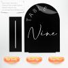 Black Arch Wedding Table Numbers 1-25 with Stands, 5x7 Inch Black Acrylic Arch Sign with Holder, Arched Acrylic Table Numbers for Wedding Reception view 3