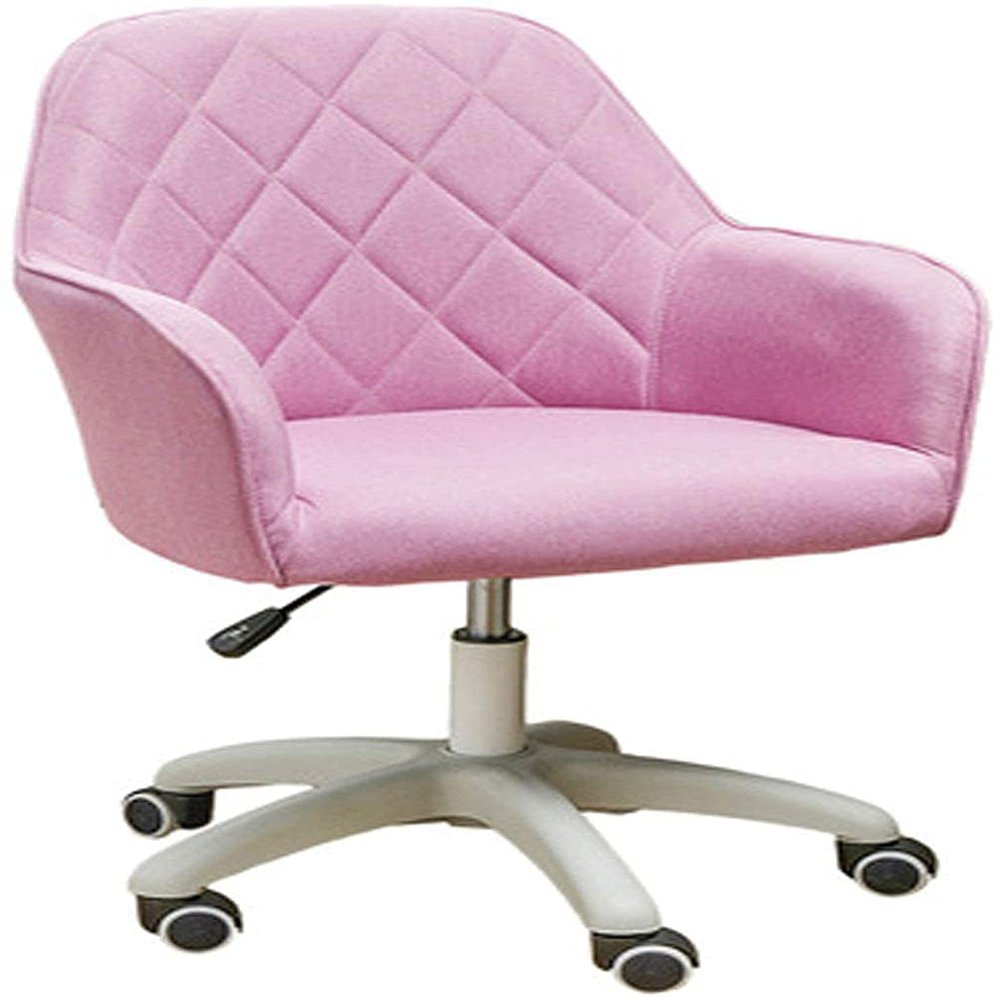 Scpantkend Salon Chair Barber Chair Styling Chair Kids Study Chair Mid Back Modern Swivel Adjustable Height Ergonomic Tesk Chair Linen Fabric Armrest for Women Girls (Color : #3)