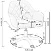 Scpantkend Salon Chair Barber Chair Styling Chair Kids Study Chair Mid Back Modern Swivel Adjustable Height Ergonomic Tesk Chair Linen Fabric Armrest for Women Girls (Color : #3) view 2