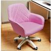 Scpantkend Salon Chair Barber Chair Styling Chair Kids Study Chair Mid Back Modern Swivel Adjustable Height Ergonomic Tesk Chair Linen Fabric Armrest for Women Girls (Color : #3) view 3
