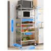 Kitchen Islands Cart 304 Stainless Steel, Utility Rolling Storage Cart with Wheels Storage, Trolley Services Wagon, Metal Storage Shelving Unit, for Snack Laundry Diaper Cart Bedroom, Home Office ( Co view 2