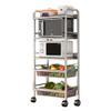 Kitchen Cart 304 Stainless Steel, Commercial Utility Storage Shelf Cart Island Prep Station, with Caster Wheels, Rolling Carts Organizer for Bathroom Laundry, Used as Book, Snack, Makeup, Diaper Cart view 1