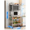 Kitchen Cart 304 Stainless Steel, Commercial Utility Storage Shelf Cart Island Prep Station, with Caster Wheels, Rolling Carts Organizer for Bathroom Laundry, Used as Book, Snack, Makeup, Diaper Cart view 2