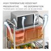 Kitchen Cart 304 Stainless Steel, Commercial Utility Storage Shelf Cart Island Prep Station, with Caster Wheels, Rolling Carts Organizer for Bathroom Laundry, Used as Book, Snack, Makeup, Diaper Cart view 4