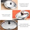 BAZAC Universal Pan Lid Stainless Steel Pot Lids Replacement Pans Pots Lid Cooking Pot Lid Frying Pan Cover Cookware Lids Silver Lid for Frying Pan-28cm view 3