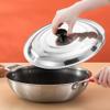 BAZAC Universal Pan Lid Stainless Steel Pot Lids Replacement Pans Pots Lid Cooking Pot Lid Frying Pan Cover Cookware Lids Silver Lid for Frying Pan-28cm view 4