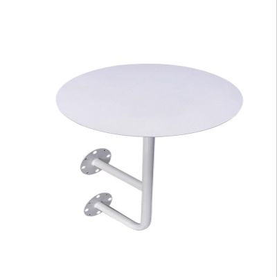 Wall Mounted Small Round Table for Laundry Room Natural Metal Floating Wall Desk for Small Space, Kitchen/Bar/Office/Bedroom/Garage - White (Size : Dia 45cm/17.7in)