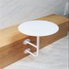 Wall Mounted Small Round Table for Laundry Room Natural Metal Floating Wall Desk for Small Space, Kitchen/Bar/Office/Bedroom/Garage - White (Size : Dia 45cm/17.7in) view 2