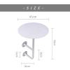 Wall Mounted Small Round Table for Laundry Room Natural Metal Floating Wall Desk for Small Space, Kitchen/Bar/Office/Bedroom/Garage - White (Size : Dia 45cm/17.7in) view 3