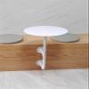 Wall Mounted Small Round Table for Laundry Room Natural Metal Floating Wall Desk for Small Space, Kitchen/Bar/Office/Bedroom/Garage - White (Size : Dia 45cm/17.7in) view 4