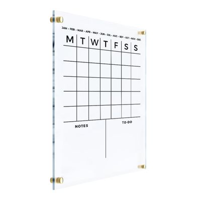 Acrylic Monthly and Weekly Wall Calendar - Personalized Dry Erase Board, Vertical Wall Calendar, Monthly and Weekly Calendar, Housewarming Gift, Goals, To Do (14"x18", Colorful Package)