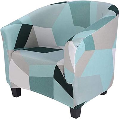 Club Chair Slipcover 1 Piece Velvet Stretch Barrel Chair Covers Solid Color Tub Chair Slipcovers Spandex Armchair Sofa Cover Couch Furniture Protector Arm Chair Cover for Living Room (Color : #60)