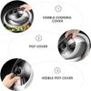 BAZAC Stainless Steel Universal Lid Pan Lid Cover with Long Handle Frying Pan Cover Cookware Lids Cooking Dome Cover Glass Pot Lids Replacement-A||24cm view 4