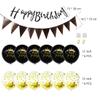 Daimay 20th Birthday Party Decorations Gold Black Happy Birthday Latex Confetti Balloons Triangle Flag Banner Number 20 Foil Balloon Cake Topper for Men Women Anniversary Birthday Party Supplies view 2