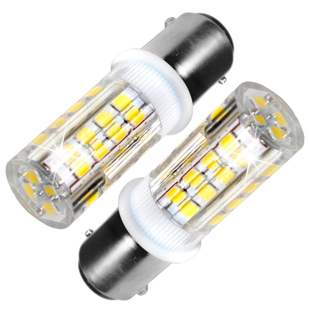 HQRP 2-Pack BA15d Base 32LED Marine Boat Bulb for 1154 2057 2357 2397 3497 1016 1034 7528 Replacement 6300-7000 Cool White 12-24V DC Light