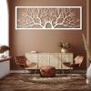 ICEWQOQU Tree Of Life Metal Wall Art, Tree Of Life Wall Hanging, Metal Branches Wall Decor, Branch Wall Decor, Wall Art for Living Room, Bathroom, Bedroom (47" x 16" | 118 x 40 cm, white) view 1