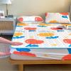 FCLDESHOP Breathable Washable Mattress Cover,Summer Cool Latex Quilted Bed Sheet, Kids Room Cartoon Print Deep Pocket Mattress Cover Queen Bed Cover,Bear,150 * 200cm (1pcs) view 2