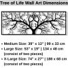 Tree of Life Metal Wall Art, Tree of Life Wall Art, Tree Branches Wall Decor, Oversize Metal Wall Hanging, Nature Lover Gift, Modern Home Deco, Housewarming Gift (74" x 27" | 188 x 68 cm (consist of 2 view 3