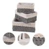 Zerodeko 3pcs Rattan Woven Storage Baskets Decorative Indoor Organizers for Makeup Toys Books and Sundries Stylish Grey Bins for Home Use Versatile and Multi-purpose view 2