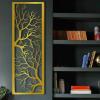 ICEWQOQU Tree of Life Metal Wall Decor, Metal Branches Wall Decor, Branch Vertical Wall Art, Tree of Life Wall Hanging, Wall Art for Living Room, Bathroom, Bedroom (47" x 16" | 118 x 40 cm, gold) view 1