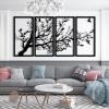 Metal Wall Decor, Tree of Life Wall Art, 4 Panels Metal Tree Wall Art, Tree Sign, Metal Wall Decor, Metal Wall Decor, Home Wall Hangings, Family Tree Wall Decor, Tree of Life Decor (79"W x 39"H / 200x100 cm, black) view 1
