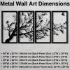 Metal Wall Decor, Tree of Life Wall Art, 4 Panels Metal Tree Wall Art, Tree Sign, Metal Wall Decor, Metal Wall Decor, Home Wall Hangings, Family Tree Wall Decor, Tree of Life Decor (79"W x 39"H / 200x100 cm, black) view 3