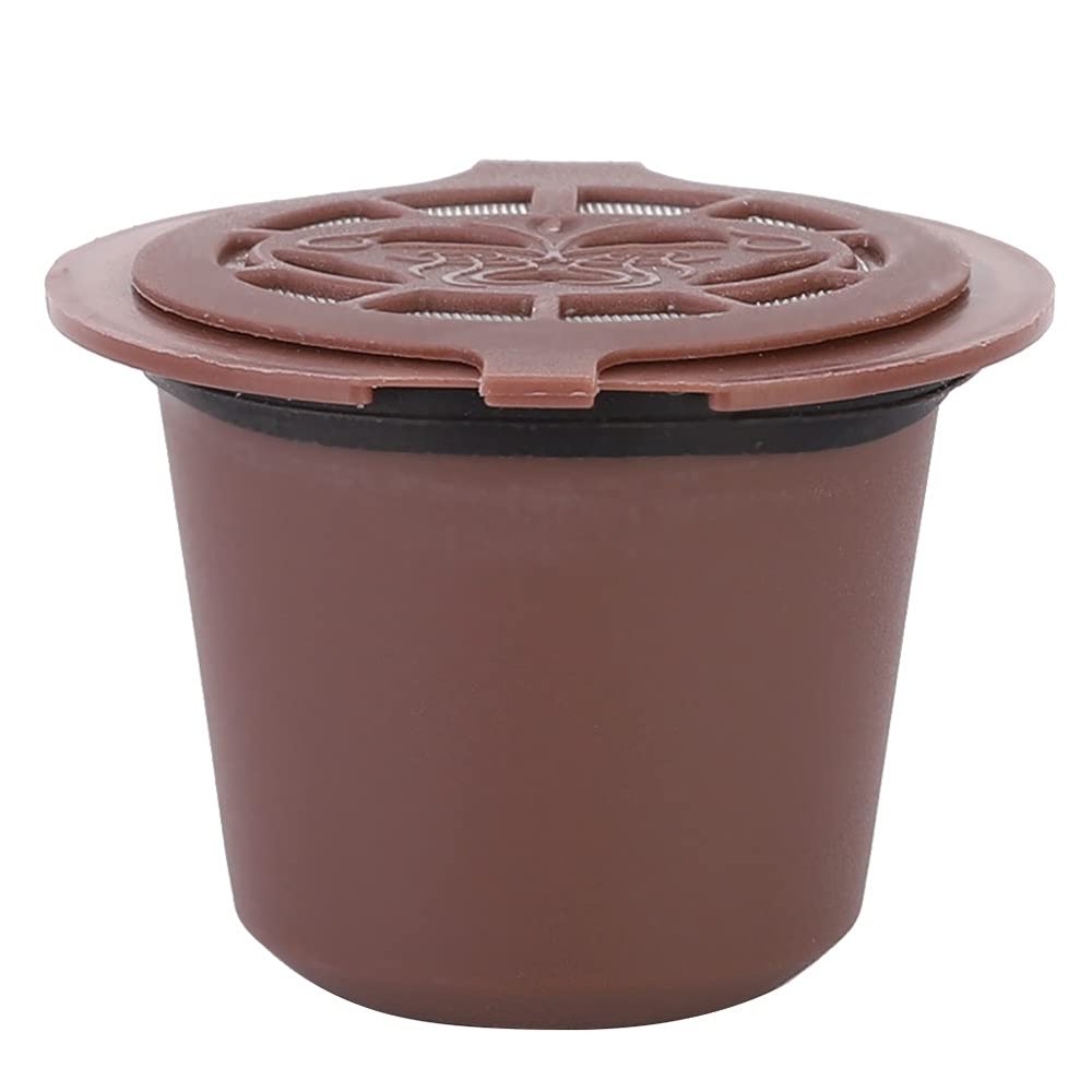 3Pcs Reusable Coffee Capsules Filter Refillable Capsules Pods for Household Use Brown Compatible with Standard Machines