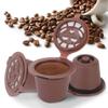 3Pcs Reusable Coffee Capsules Filter Refillable Capsules Pods for Household Use Brown Compatible with Standard Machines view 2