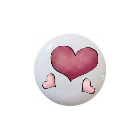 Cute as a Bug Country Valentine by tw - Farm Fresh Knobs Design Ceramic Cabinet Kitchen Bathroom Bedroom Furniture Handles or Pulls w/Glossy Finish 1.5 x 1.5 Inches (hearts1)